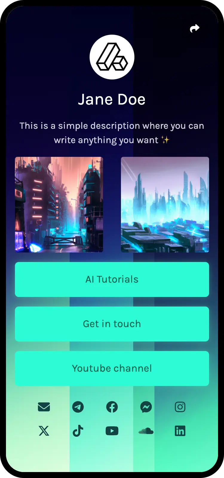 Screenshot von Beispielen für Biolink-Seiten