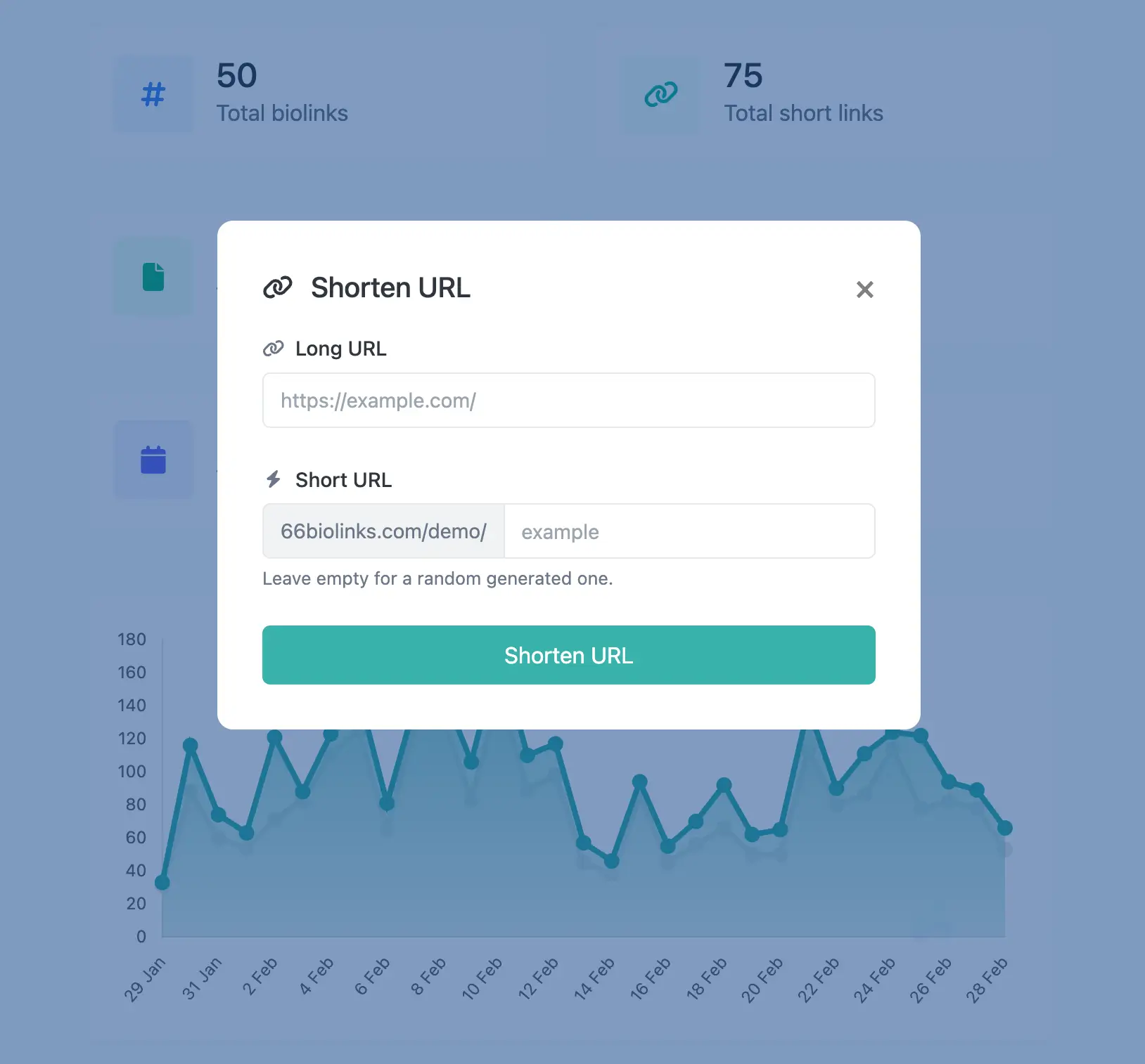 Screenshot der Bearbeitungsseite für die Kurz-URL der App
