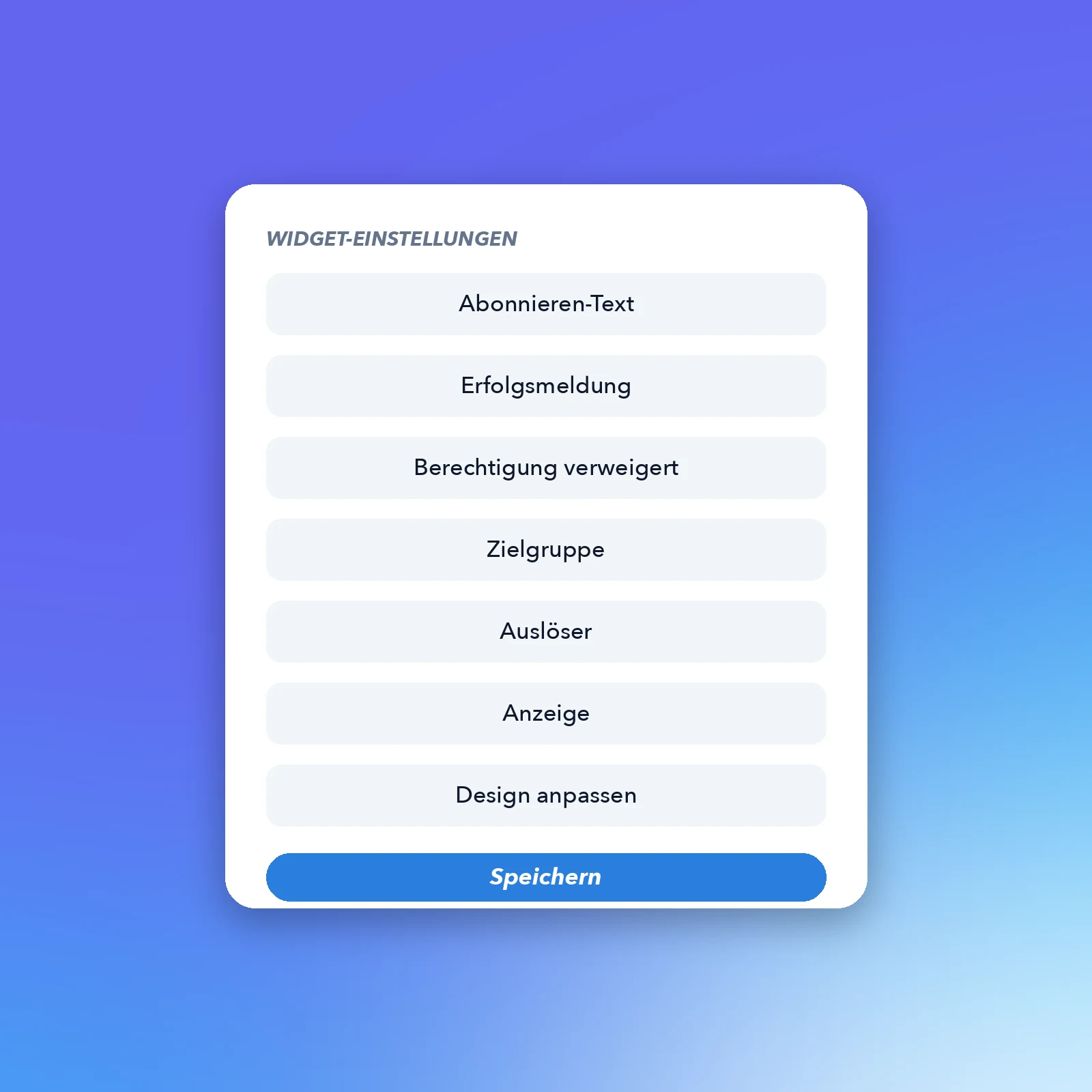 Screenshot der erweiterten Einstellungen der Website-Seite in der App